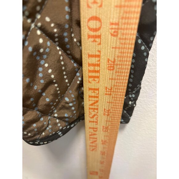 Vintage Brown Patchwork Quilted Jacket With Button Front & Pockets PIT TO PIT 21 - Picture 7 of 8